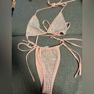 Sparkly Pink String Bikini